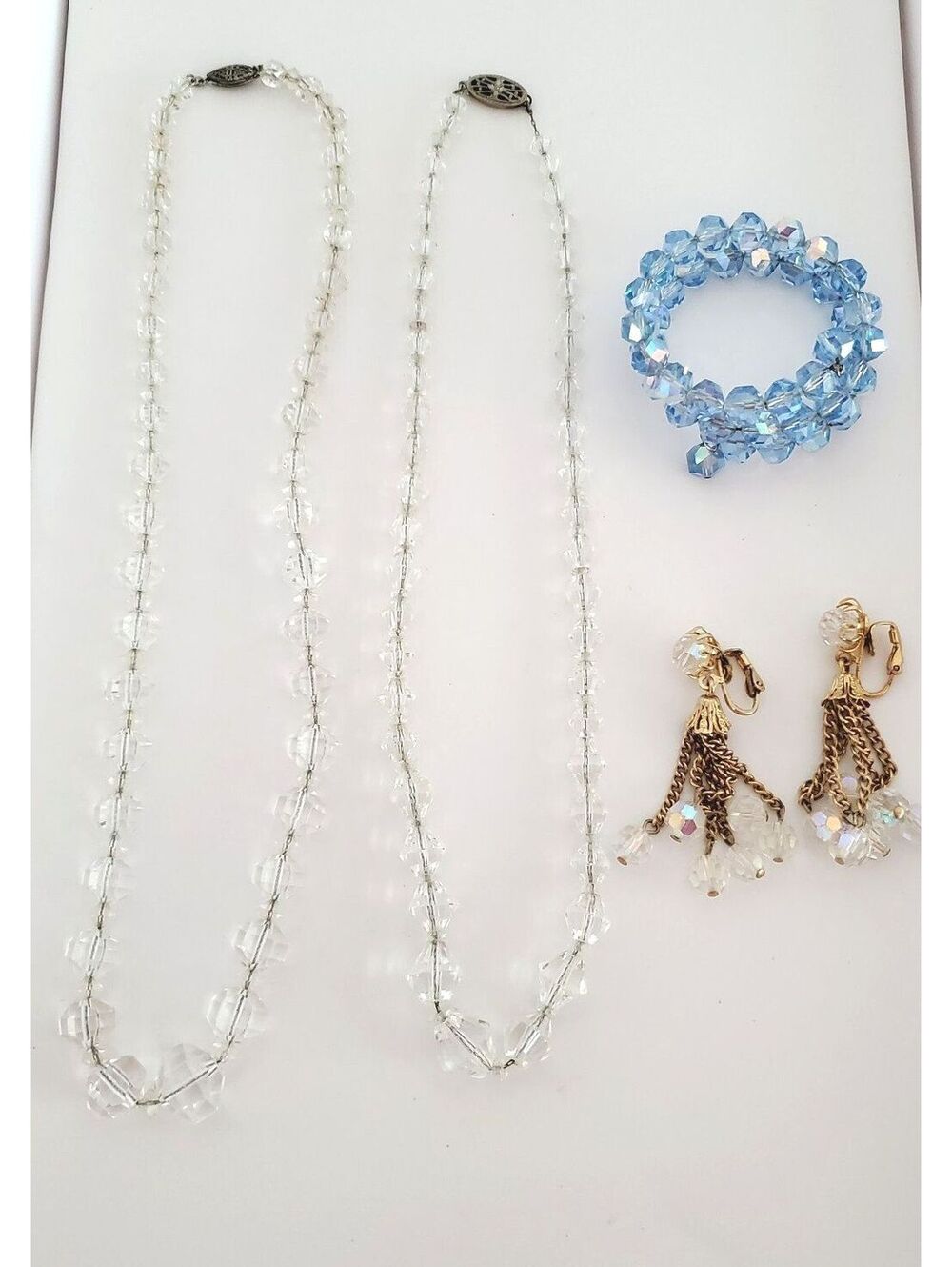 Vintage Crystal Glass Jewelry Lot of 4